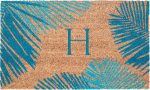 Trans Ocean Dwell 9003 03H Palm Border Blue by Liora Manne Hot on Sale