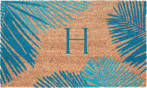 Trans Ocean Dwell 9003 03H Palm Border Blue by Liora Manne Hot on Sale