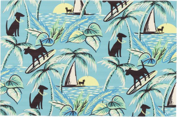 Trans Ocean Illusions 3299 17 Aloha Dogs Blue by Liora Manne For Discount