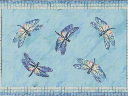 Trans Ocean Illusions 3310 23 Dragonflies Blue by Liora Manne Online now