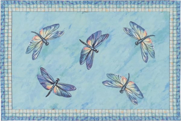 Trans Ocean Illusions 3310 23 Dragonflies Blue by Liora Manne Online now