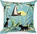 Trans Ocean Illusions 3299 17 Aloha Dogs Blue by Liora Manne For Discount