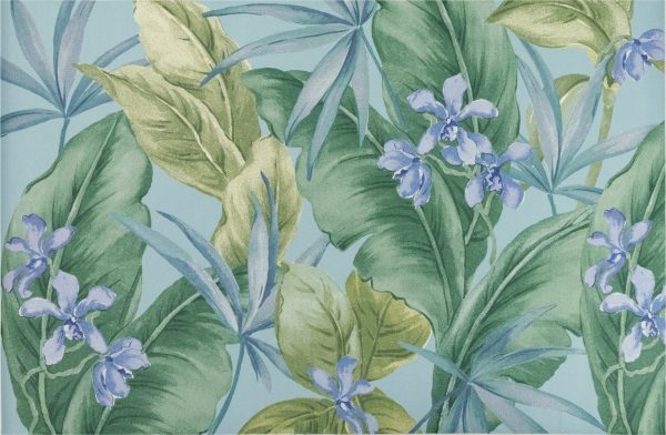 Trans Ocean Illusions 3308 04 Tropical Leaf Blue by Liora Manne on Sale