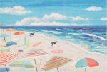 Trans Ocean Illusions 3309 04 Dog Beach Blue by Liora Manne Discount