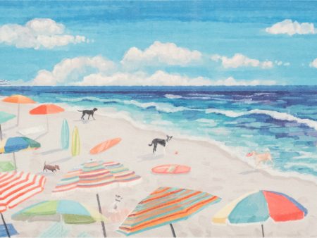 Trans Ocean Illusions 3309 04 Dog Beach Blue by Liora Manne Discount